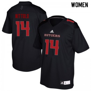 Womens Rutgers #14 Rob Nittolo Black Embroidery Jerseys 143056-227