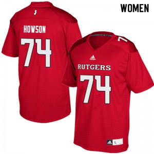 Womens Rutgers University #74 Sam Howson Red College Jerseys 210566-914