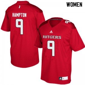 Womens Scarlet Knights #9 Saquan Hampton Red Player Jerseys 467732-443