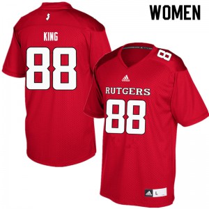 Womens Rutgers #88 Stanley King Red Alumni Jerseys 547538-791