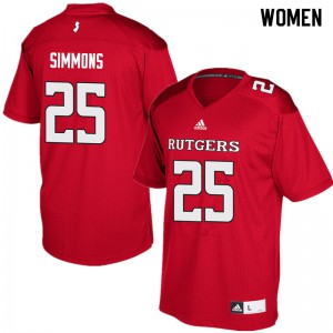 Womens Scarlet Knights #25 Syheim Simmons Red College Jerseys 802194-896