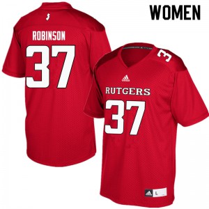 Womens Scarlet Knights #37 TJ Robinson Red Stitched Jerseys 465076-876