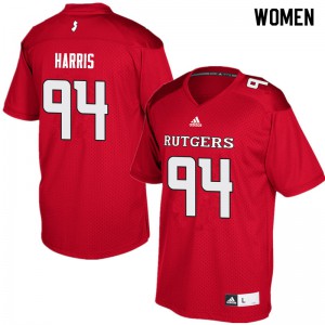 Womens Rutgers #94 Terrence Harris Red College Jerseys 543756-619