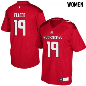 Womens Rutgers #19 Tom Flacco Red College Jerseys 834135-753