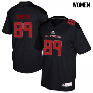 Womens Rutgers #89 Travis Vokolek Black Stitch Jerseys 416982-690