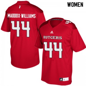 Women's Rutgers Scarlet Knights #44 Tyreek Maddox-Williams Red Alumni Jerseys 680091-422