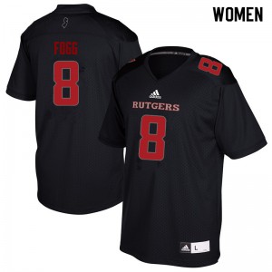 Women Rutgers University #8 Tyshon Fogg Black Football Jerseys 884742-261