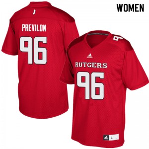 Women Rutgers #96 Willington Previlon Red College Jersey 126656-158