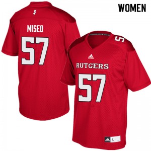 Women's Rutgers Scarlet Knights #57 Zach Miseo Red College Jerseys 229560-866