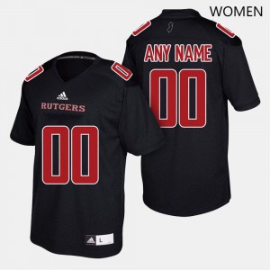Women Rutgers #00 Custom Black NCAA Jerseys 691291-500