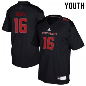 Youth Rutgers University #16 Cooper Heisey Black Embroidery Jerseys 697479-568