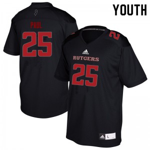 Youth Rutgers #25 Jarrett Paul Black University Jerseys 379174-581