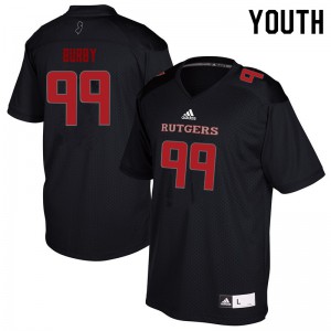 Youth Rutgers University #99 Malachi Burby Black Stitch Jersey 508946-398