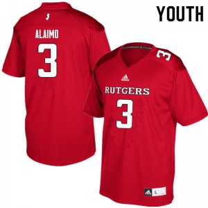 Youth Scarlet Knights #3 Matt Alaimo Red Football Jerseys 298299-812