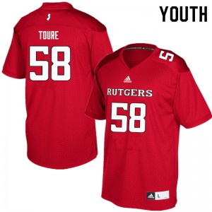 Youth Rutgers Scarlet Knights #58 Mohamed Toure Red Stitch Jerseys 247136-863