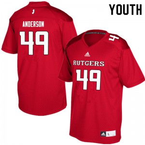 Youth Scarlet Knights #49 Nihym Anderson Red Player Jersey 803946-323