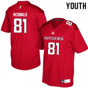 Youth Rutgers Scarlet Knights #81 Rich McDonald Red Official Jerseys 576494-138