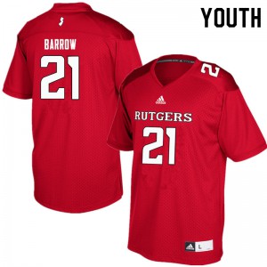 Youth Rutgers University #21 Tim Barrow Red High School Jersey 841237-186