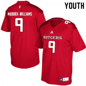Youth Rutgers Scarlet Knights #9 Tyreek Maddox-Williams Red Embroidery Jersey 432564-347