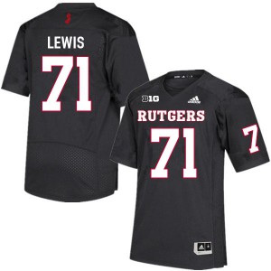 Youth Scarlet Knights #71 Aaron Lewis Black Official Jerseys 208377-703