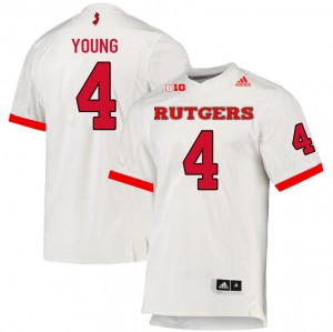 Youth Rutgers Scarlet Knights #4 Aaron Young White NCAA Jerseys 851699-989