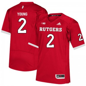 Youth Rutgers Scarlet Knights #2 Avery Young Scarlet Embroidery Jerseys 475908-169