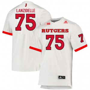 Youth Rutgers University #75 Beau Lanzidelle White Official Jersey 997380-887