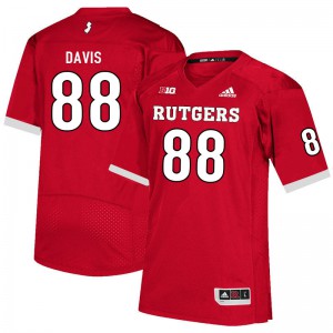 Youth Rutgers #88 Carnell Davis Scarlet Alumni Jersey 446463-767