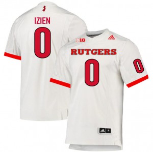 Youth Rutgers University #0 Christian Izien White NCAA Jerseys 110276-623