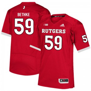 Youth Rutgers #59 Drew Bethke Scarlet Embroidery Jersey 629295-150