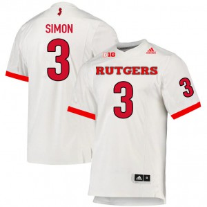 Youth Rutgers Scarlet Knights #3 Evan Simon White Player Jersey 556563-808