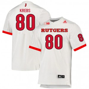 Youth Rutgers Scarlet Knights #80 Frederik Krebs White Embroidery Jerseys 231815-522
