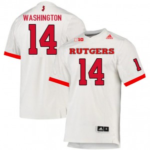 Youth Rutgers University #14 Isaiah Washington White Alumni Jerseys 374881-173
