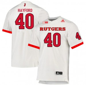 Youth Rutgers University #40 Joe Hayford White NCAA Jerseys 452558-182