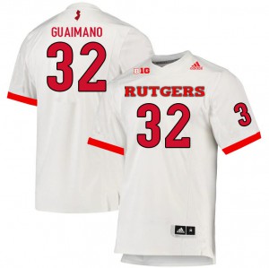 Youth Rutgers University #32 John Guaimano White Football Jerseys 393378-760