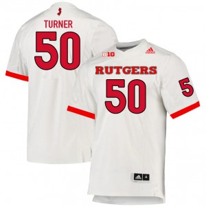Youth Scarlet Knights #50 Julius Turner White Embroidery Jerseys 216095-110