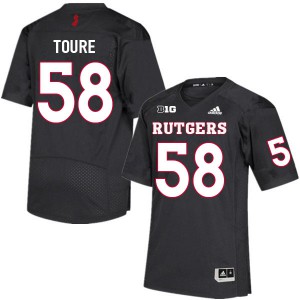 Youth Rutgers Scarlet Knights #58 Mohamed Toure Black College Jersey 737892-250