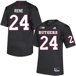 Youth Rutgers Scarlet Knights #24 Patrice Rene Black Football Jersey 135956-987