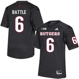 Youth Rutgers Scarlet Knights #6 Rashawn Battle Black Football Jerseys 362488-955