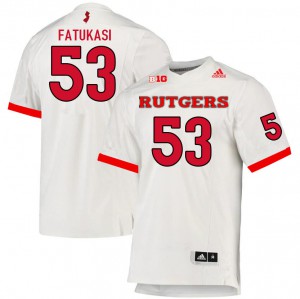 Youth Scarlet Knights #53 Tunde Fatukasi White Embroidery Jersey 854259-576