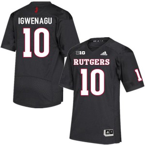 Youth Rutgers Scarlet Knights #10 Zukudo Igwenagu Black Embroidery Jerseys 999948-250