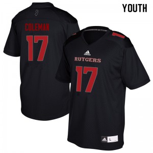Youth Rutgers Scarlet Knights #17 Brandon Coleman Black High School Jerseys 109155-658