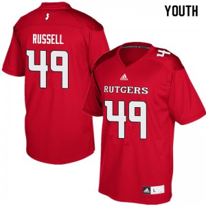 Youth Rutgers #49 Brandon Russell Red College Jerseys 357566-584