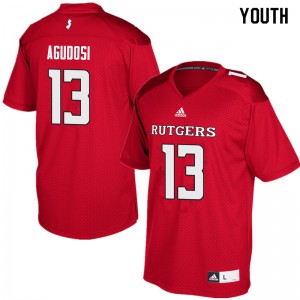 Youth Rutgers #13 Carlton Agudosi Red Stitch Jersey 170907-595
