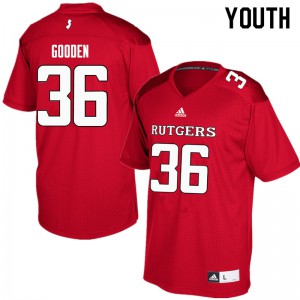 Youth Rutgers University #36 Darius Gooden Red Embroidery Jerseys 425779-200