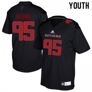 Youth Rutgers University #95 Devin Baldwin Black Embroidery Jerseys 857925-474