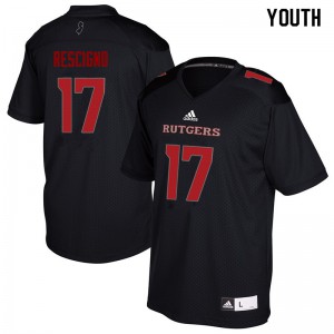 Youth Scarlet Knights #17 Giovanni Rescigno Black Embroidery Jersey 299033-758