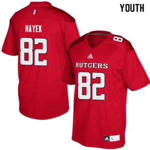 Youth Rutgers #82 Hunter Hayek Red College Jersey 176603-731