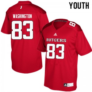 Youth Rutgers University #83 Isaiah Washington Red College Jersey 511286-830