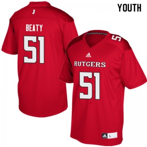 Youth Rutgers Scarlet Knights #51 Jamaal Beaty Red Football Jerseys 647526-478